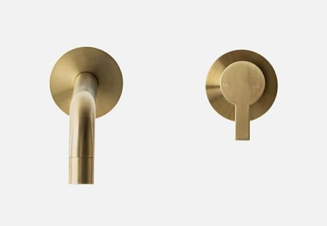 Latest Bathroom Accessories, Brushed Brass Tapware, Brass Tapware, Wall Basin, Latest Bathroom, Bathroom Tapware, Early Settler, Bath Mixer, At Home Furniture Store