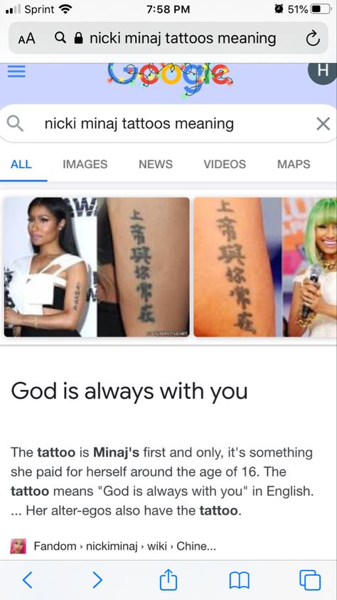 Gods Favourite Tattoo, Nicki Tattoo, Nicki Minaj Tattoo Ideas, Nicki Minaj Tattoo, Arm Tattoos With Meaning, Dream Tattoos, Neck Tattoo, Simplistic Tattoos, Love Tattoos