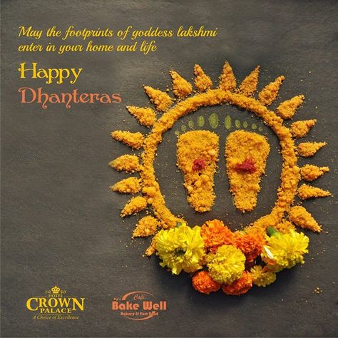 May the footprints of goddess lakshmi enter in your home and life #Happy #Dhanteras #Crown #Palace #Cafe #Bake #Well - http://ift.tt/1HQJd81 Dhanteras Images, Dhanteras Wishes, Diwali Holiday, Manipura Chakra, Rangoli Simple, Diwali Decorations At Home, Happy Dhanteras, Diy Diwali Decorations, Rangoli Ideas