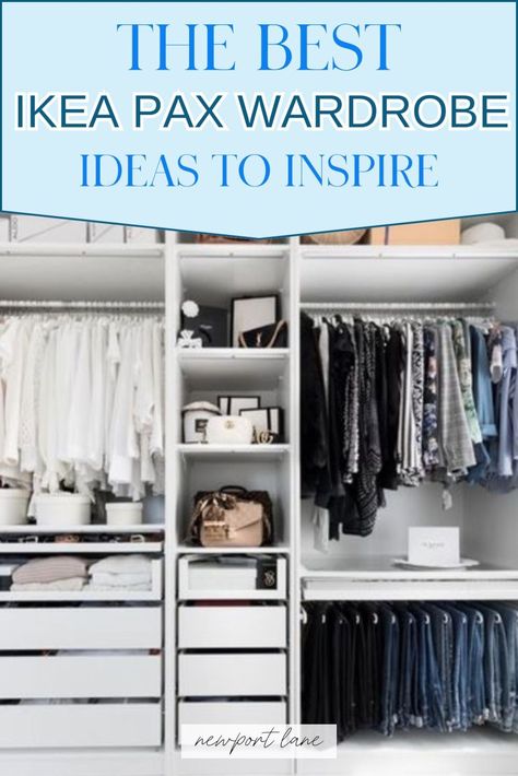 Get inspired with our latest blog post on Ikea Pax Wardrobe Ideas For the Closet of Your Dreams. Find out how to create an Ikea Walk In Wardrobe with our top Pax Wardrobe Ideas and Ikea Closet Ideas. Transform your closet into a dream space that's perfectly organized and effortlessly stylish with these innovative solutions. Ikea Pax Wardrobe Inside Closet, Ikea Cheap Wardrobe Ideas, Ikea Pax Wardrobe Layout, Pax Custom Closet, Pax Layout Ideas, Best Pax Wardrobe Layout, Ikea Closet System Walk In, Bedroom Wardrobe Layout Ideas, Ikea Pax Layout