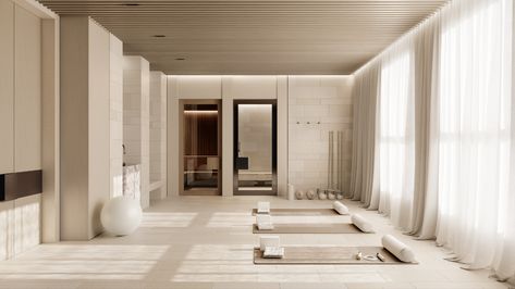 One Five Six by Conrad Architects - The Commercial Project Feature - The Local Project Holistic Gym Design, Steam Room Spa, Japandi Gym, Wellness Room Design, Home Wellness Room, Wellness Center Design Interiors, Steam Room Design, Wellness Room At Home, Gym With Sauna