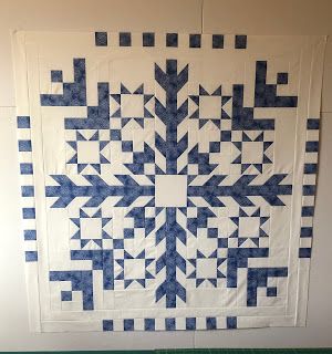 Canyon Rim Quilting: In the Pink Jelly Roll Snowflake Quilt, Jelly Snowflake Quilt Pattern, Frozen Quilt Ideas, Jelly Snowflake Quilt, Jelly Snowflake Mystery Quilt, Blue Quilts Ideas, Snowflake Quilts, Frozen Quilt, Quilts Christmas