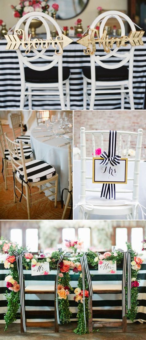 Oh So Chic! 50 Lovely Kate Spade Inspired Wedding Ideas! Kate Spade Inspired Party, Kate Spade Inspired Wedding, Decor Chairs, Kate Spade Party, Kate Spade Wedding, Striped Dresses, Kate Spade Inspired, White Wedding Theme, Striped Wedding