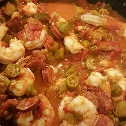 Easy Creole Okra and Shrimp - Allrecipes.com Okra And Shrimp, Shrimp Stew, Okra Stew, Okra And Tomatoes, Cajun Dishes, Okra Recipes, Cajun Creole Recipes, Seafood Gumbo, Southern Recipes Soul Food