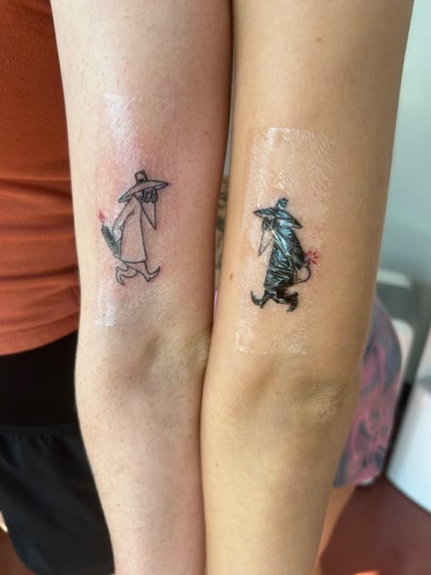 Mad Magazine Tattoo, Max And Ruby Tattoo, Itchy And Scratchy Tattoo, Spy Vs Spy Tattoo, Spy X Family Tattoo, Spy Tattoo, Mad Tattoo, Aesthetic Tats, Ruby Tattoo