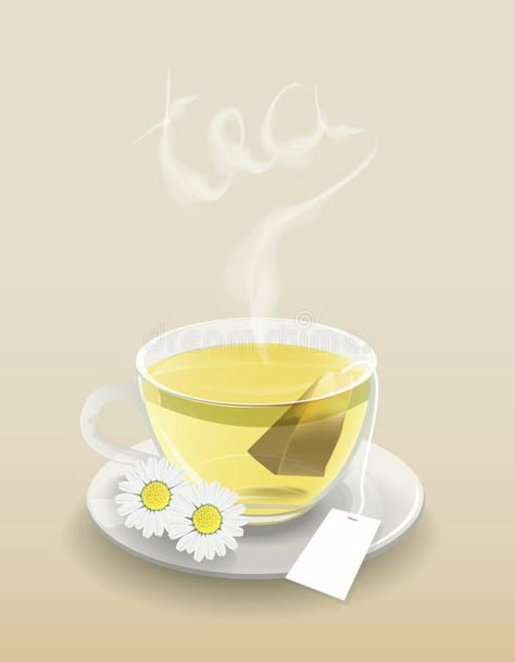 Cup Of Tea Aesthetic Drawing, Tea Bag Illustration, Tea Art Illustration, Cup Of Tea Drawing, Tea Bag Drawing, Tea Illustration Art, Cup Of Tea Illustration, Tea Cup Illustration, Tea Pot Illustration