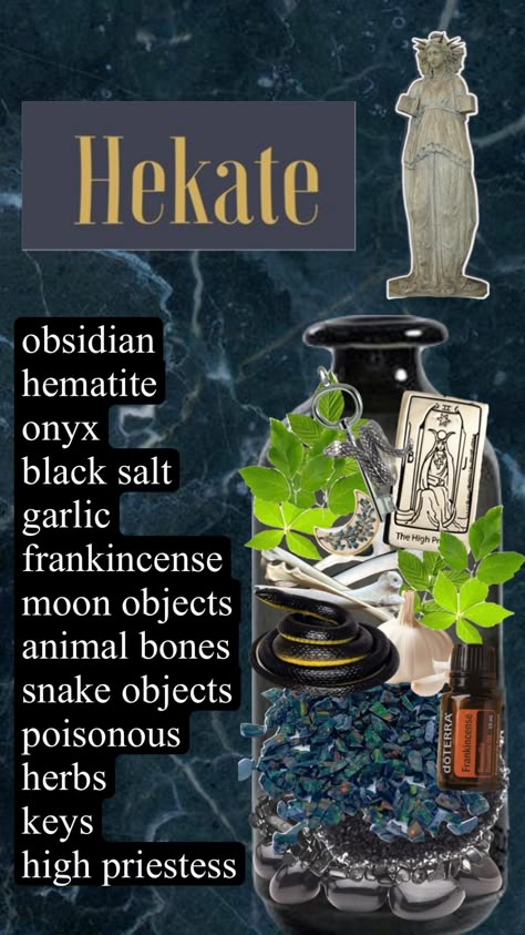 Hecate Spells Witchcraft, Altar To Hecate, Hekate Stones, Hecate Offering Jar, Hecate Altar Offerings, How To Start Working With Hecate, Crystals For Hekate, Hekate Offering Ideas, Altar For Hecate