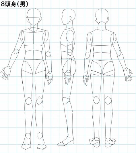 T Pose Reference Character Design, Character Reference Sheet, Character Turnaround, Human Body Drawing, Manga Tutorial, Male Pose Reference, Character Model Sheet, Manga Drawing Tutorials, Human Drawing