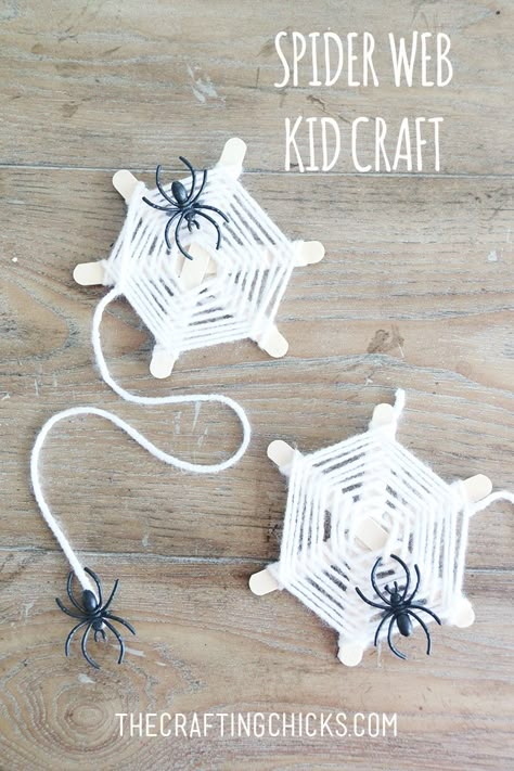 DIY Spider Web Yarn Craft on thecraftingchicks.com