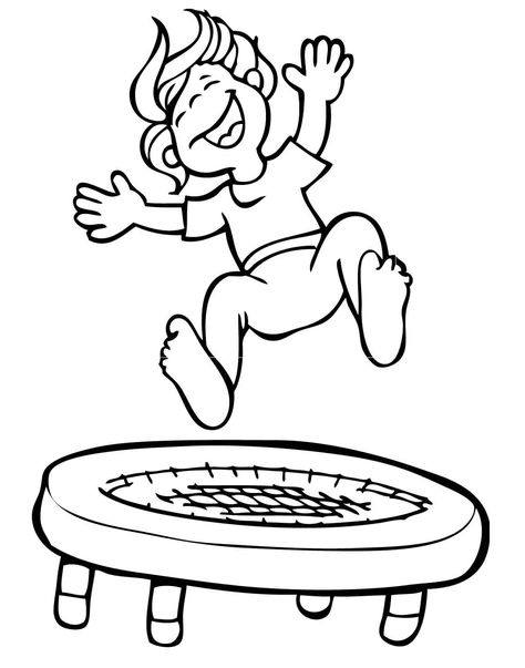 kid jumping on the trampoline coloring, this pic taken from Sports Coloring Pages blogs #coloring #coloringpages #printable Colouring In Sheets, Trendy Coloring Pages, Jumping Pictures, Fantasy Coloring Pages, Coloring Pages Winter, Sports Office, Gym Dance, Disney Free, Pedicure Colors