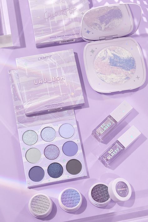 Purple Makeup Products Aesthetic, Purple Makeup Products, Janet Core, Purple Cosmetics, Lavender Makeup, Galaxy Makeup, Purple Vibe, Lavender Aesthetic, Purple Makeup