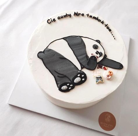 Panda Cake Design, Panda Birthday Cake, Surprise Birthday Decorations, Aesthetic Cake, Panda Birthday, Funny Birthday Cakes, Contemporary Art Painting, Bday Cake, Cake Designs Birthday