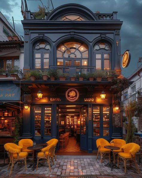 Cafe Designs Exterior, Cafe Facade, Resturant Interior, French Chateau Homes, Brick Cafe, Pub Interior Design, Bakery Shop Interior, Restaurant Exterior Design, Cafe Exterior