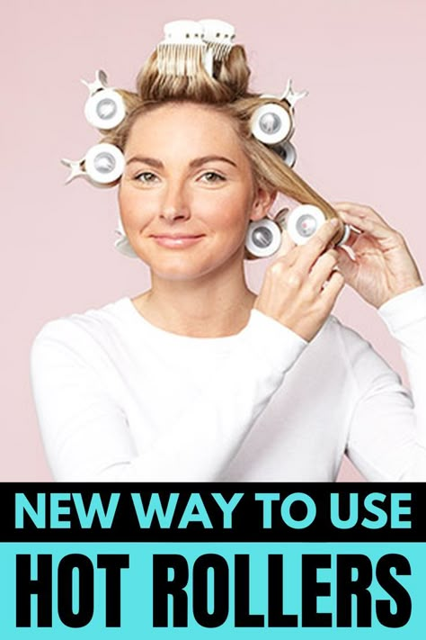 Heat Curlers Hot Rollers, How To Style Hair With Hot Rollers, Different Ways To Use Hot Rollers, How To Put Hot Rollers In Your Hair, How To Hot Rollers For Long Hair, Styling With Hot Rollers, Hye Rollers Recipe Tipsy Housewife, Hot Roller Setting Pattern, Hot Rolled Hair