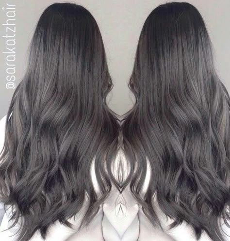 Dark Ash Grey Hair Color, Charcoal Hair Color, Ash Grey Hair, Charcoal Hair, Dark Grey Hair, Ashy Hair, Ulzzang Hair, Grey Hair Transformation, Ash Hair Color