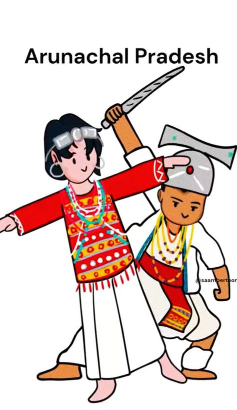 Please let me know which ethnicity of Arunachal Pradesh is this Arunachal Pradesh Culture Drawing, Arunachal Pradesh Traditional Dress, Tribe Art, Diwali Drawing, Jazz Cat, Holiday Homework, Study Stuff, Creative School Project Ideas, Paper Craft Videos