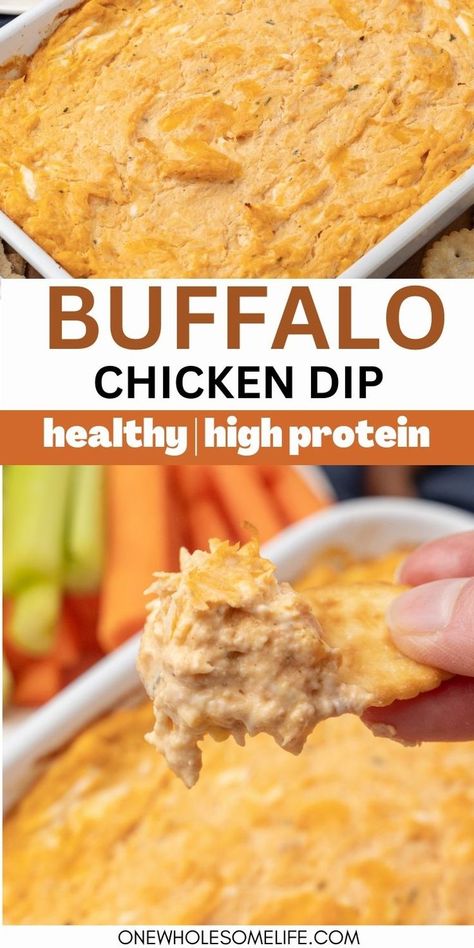 Buffalo chicken dip in a white pan. Ww Buffalo Chicken Dip Zero Point, Ww Buffalo Chicken Dip, Weight Watchers Buffalo Chicken Dip, Yogurt Buffalo Chicken Dip, Healthy Buffalo Chicken Dip, Shape Reclaimed, Shredded Chicken Crockpot, Greek Yogurt Chicken, Make Shredded Chicken