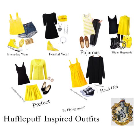 Hufflepuff Accessories, Hufflepuff Inspired Outfits, Hogwarts Houses Outfits, Hogwarts Inspired Outfits, Hufflepuff Clothes, Hufflepuff Things, Harry Potter Houses Outfits, Hufflepuff Outfit, Ravenclaw Outfit