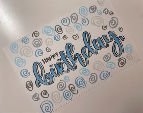 Calligraphy Happy Birthday Card, Happy Bday Calligraphy, Hand Written Birthday Card, Calligraphy Birthday Card Ideas, Happy Birthday In Calligraphy Writing, Kpop Birthday Card Ideas, Happy Birthday Calligraphy Fonts, Happy Birthday Lettering Fonts, Ways To Write Happy Birthday