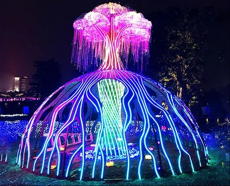 Large Outdoor Light Up Tree for Event Light Show Diwali Installation, Ain Dubai, Concert Design, Firefly Art, Festival Booth, Light Tree, Light Up Tree, Christmas Light Show, Digital Light