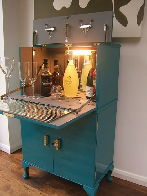 love this furniture has created a stunning deco cocktail cabinet , see all my designs at www.lovethisfurniture.net Cocktail Cabinet Upcycled, Bar Cabinet Diy, Diy Bar Cabinet, Drinks Cabinets, Cocktail Cabinets, Armoire Bar, Apartment Bar, Cabinet Diy, Home Bar Cabinet