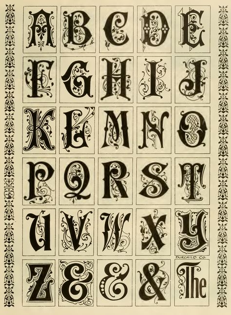 Vintage Typography Ornamental Scroll, Gothic Alphabet, Jessica Hische, Vintage Letters, Alfabet Letters, Typography Alphabet, Vintage Text, Alphabet A, Fancy Letters