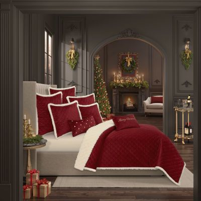 Buy Queen Street Cozy 3-pc. Embellished Quilt Set at JCPenney.com today and Get Your Penney's Worth. Free shipping available Holiday Bedding, Evergreen Color, Gold Dot, Queens New York, Quilted Sham, Crimson Red, Quilt Stitching, Quilt Set, Queen Quilt