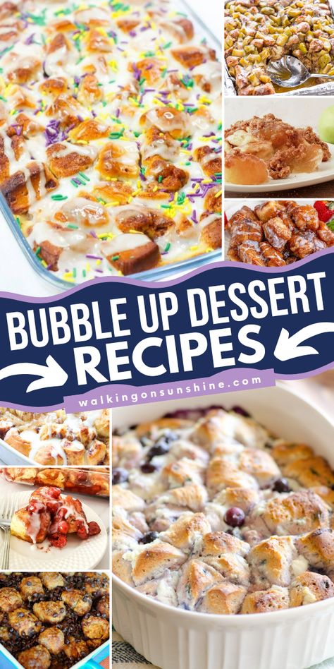 Dessert just got easier (and more delicious)! This collection of Bubble Up Dessert Recipes proves that amazing treats don't have to be complicated. Bubble Up Bakes, Bubble Bake Recipes, Pillsbury Recipes Dessert, Bubble Up Recipes, Bubble Up Bake, Pillsbury Desserts, Bubble Bake, Grand Biscuit Recipes, Refrigerator Biscuits