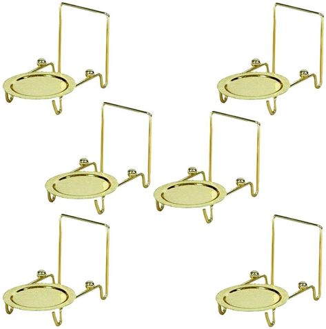 HOHIYA Tea Cup and Saucer Display Stand Teacup Holder Rack Easel(Gold,pack of 6): Amazon.ca: Home & Kitchen Tea Cup And Saucer Display, Cup And Saucer Display, Mug Organizer, Tea Cup Display, Tea Station, Tea Holder, Countertop Display, Display Easel, China Teacup