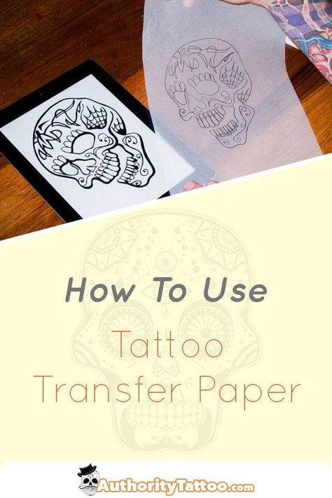 Tattoo transfer paper is essentially carbon copy paper for tattoos which leaves the design outline on your skin.  The effect is similar to those temporary “fake” tattoos you used to apply as a child. This short guide explains how to use tattoo transfer paper, and the difference between thermal and hectograph/freehand transfer papers. Click the pin. Diy Tattoo Stencil Transfer, How To Make A Tattoo Portfolio, Tattoo Tracing Practice, Tattoo Begginer Tips, How To Make A Tattoo Stencil, Tattoo Tips And Tricks, Beginner Tattoo Stencils Outline Easy, Tattooing Basics, Diy Tattoo Stencil