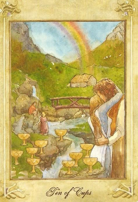 Llewellyn Tarot, 10 Of Cups, Ten Of Cups, King Of Wands, Cups Tarot, Free Tarot Reading, Free Tarot, Angel Cards, Manifestation Board