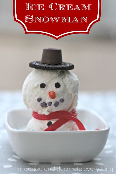 Christmas Ice Cream Desserts, Snowman Snacks, Alcoholic Ice Cream, Snowman Treats, Christmas Ice Cream, Easy Homemade Ice Cream, Pumpkin Pie Ice Cream, Ice Cream Poster, Peanut Butter Ice Cream