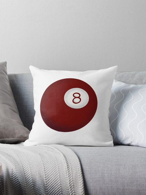 Get my art printed on awesome products. Support me at Redbubble #RBandME: https://www.redbubble.com/i/throw-pillow/Red-8-ball-by-realedesigns/163481247.5X2YF?asc=u 8 Ball Pillow, Red 8 Ball, 8 Ball Aesthetic, Aesthetic Plates, Ball Pillow, Key Icon, Ball Aesthetic, Red Throw Pillows, 8 Ball