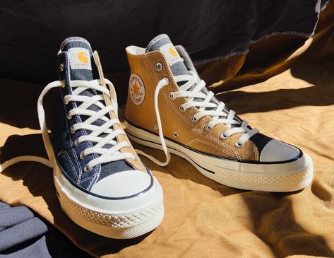 Carhartt WIP Converse x Carhartt WIP | carhartt-wip.com Jordan 13 Flint, Converse Chuck 70s, Converse Style Women, Chuck 70s, Converse Chuck 70, Sneaker Release, Hype Shoes, Shoe Inspo, Aesthetic Shoes