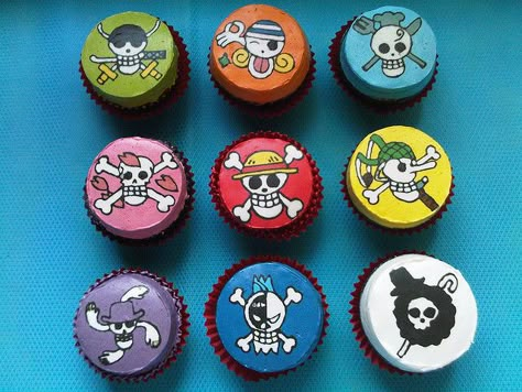 one piece anime character flag cupcake One Piece Birthdays, One Piece Sanji, One Piece Theme, Anime Cake, One Piece Fanart, One Piece Luffy, Birthday Cake Decorating, One Piece Manga, One Piece (anime)