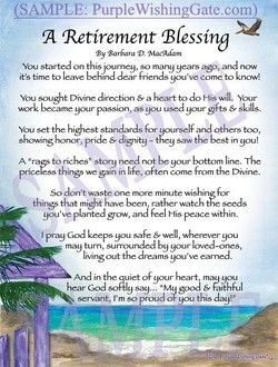 Happy retirement Poems Retirement Sentiments, Retirement Poems, Blessing Poem, Unique Baby Boy Gifts, Retirement Wishes, Prayer Gifts, Retirement Quotes, Retirement Celebration, Paradise Cove