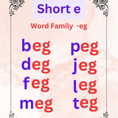 Phonics learning || short e || CVC words list Cvc Words List, Phonics Learning, Short E Words, Words List, Phonics Words, E Words, Cvc Words, Word List, Word Families