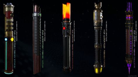 ArtStation - Lightsaber Concepts Lightsaber Designs, Lightsaber Ideas, Lightsaber Design, Fantasy Universe, Substance Painter, Star Wars Characters, Star Wars Universe, Lightsaber, Star Wars Art