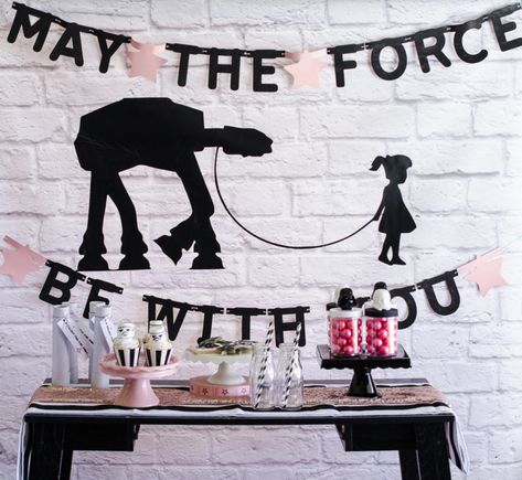 Girls Star Wars Party, Star Wars Themed Birthday Party, Star Wars Baby Shower, Star Wars Nursery, Birthday Party Girl, Star Birthday Party, Girls Birthday Party Themes, Star Wars Princess, Star Wars Birthday Party