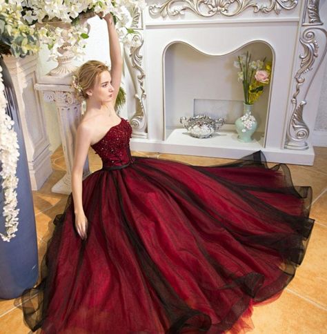 Burgundy Prom Dresses, Prom Dress Burgundy, Tulle Long Prom Dress, Burgundy Evening Dress, Burgundy Prom, Tulle Balls, Party Mode, Burgundy Prom Dress, Tulle Ball Gown