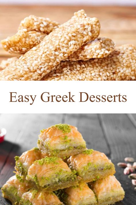 Greek desserts have a unique combination of flavors that make them different from the typical pastries you’re probably used to. Greek food is known for its use of Mediterranean ingredients such as olive oil, nuts, and seeds. However, like all cuisines in the world, Greek food has legendary desserts, too. You’ll find that Greek desserts are unique and flavorful, and they take advantage of decadent ingredients such as phyllo dough. Greek Desserts Authentic, Greek Party Food, Greek Desserts Easy, Greek Food Party, Authentic Greek Food, Greek Deserts, Vegetarian Greek Recipes, Mediterranean Ingredients, Greek Snacks