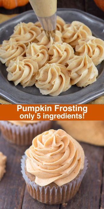 Easy Pumpkin Frosting, Pumpkin Muffin Frosting, Pumpkin Spice Icing Frosting Recipes, Pumpkin Cake Frosting Recipe, Pumpkin Pie Frosting, Pumpkin Spice Icing, Pumpkin Frosting Recipe, Fall Frosting, Pumpkin Icing