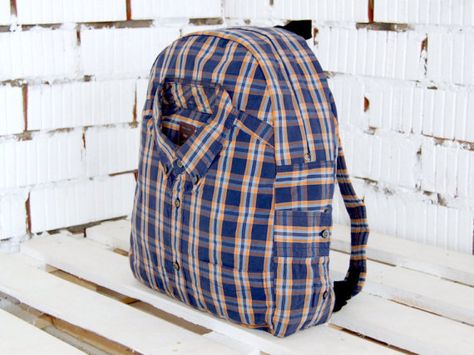 School backpack blue backpack unique rucksack vegan bag eco Bohemian Backpack, Hipster Backpack, People Model, Plaid Backpack, Men Cave, Unique Backpacks, Vegan Bag, Snowy Weather, Handmade Backpacks