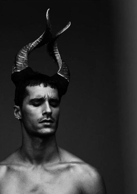 Horned Up Man With Horns Aesthetic, Demon Photography, Horns Aesthetic, Eiko Ishioka, Demon Costume, Mens Inspiration, Fantasy Male, Fantasy Aesthetic, Animal Heads