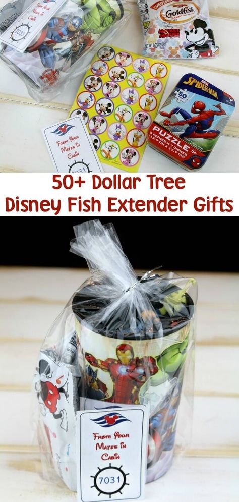 Homemade Fish Extender Gifts, Gosh Extender Ideas, Disney Fe Gifts, Disney Notebook Cover Ideas, Diy Disney Fish Extender Gifts, Fish Extenders Gift Ideas, Marvel Fish Extender, Disney Fish Extender Gift Ideas For Adults, Fe Gifts Disney Cruise