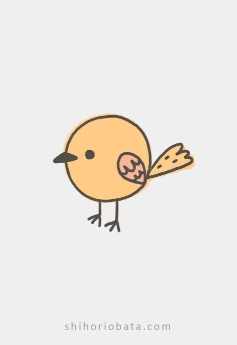 25 Easy & Cute Bird Drawing Ideas Bird Drawing Ideas, Cartoon Bird Drawing, Cute Bird Drawing, Shihori Obata, Bird Drawing Easy, Bird Drawing For Kids, Simple Bird Drawing, Sparrow Drawing, Crows Drawing