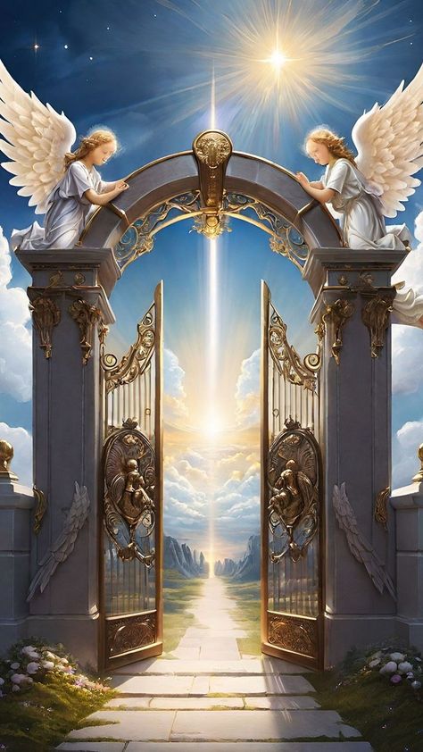 Doorway To Heaven, Heaven Castle, Pearly Gates Of Heaven, Gates To Heaven, Open Heaven, Paradise Heaven, Diy Hoodie, Heaven Images, Heaven Pictures