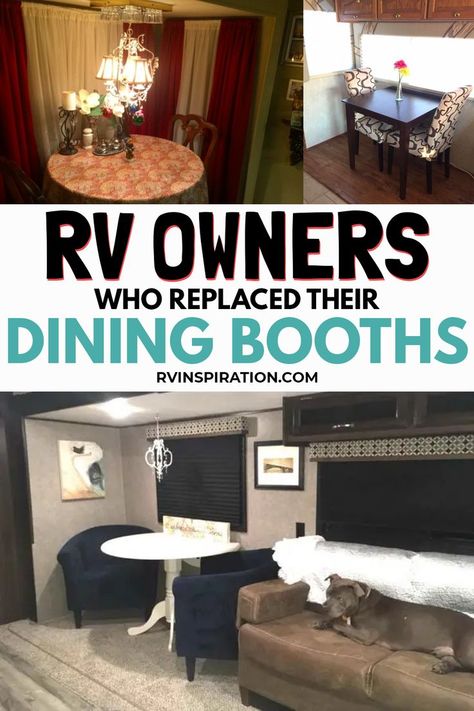 Rv Dining Room Remodel, Rv Remodel Dining Area, Taking Dinette Out Of Camper, Travel Trailer Dinette Makeover, Camper Kitchen Table Remodel, Camper Dining Area Remodel, Renovated Camper Kitchen, Rv Round Dining Table Ideas, Camper Dinnete Remodel