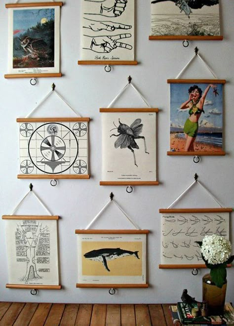 Stained Wood Trim, Educational Chart, Map Vintage, Poster Hanger, Wood Trim, Hanging Posters, Cheap Decor, Diy Frame, Art Display