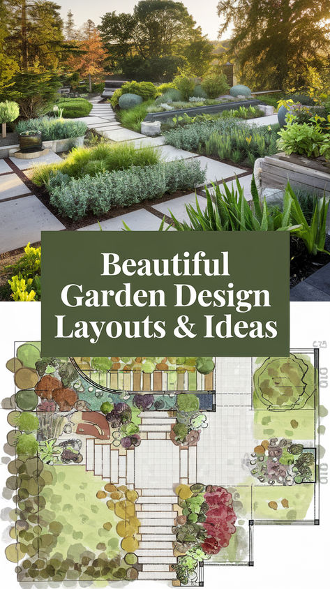 Transform any garden space with these creative layout ideas! Consider flow, focal points, and a mix of textures. From pathways to plant groupings, a thoughtful design brings harmony and beauty. Whether large or small, maximize every inch for lush, balanced growth. #GardenDesign #Landscaping #GardenLayout Garden Raised Beds Design, Herbal Garden Design Landscapes, Wide Shallow Garden Design Ideas, Herbalism Notebook, Long Garden Design Layout, Small Garden Plans Layout Design, Large Garden Design Layout, Garden Design Plans Drawing Layout, Flower And Vegetable Garden Combined